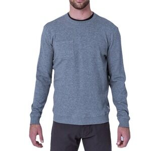 Linksoul‎ Tempus Fugit Crew Neck Sweatshirt Men's Size M Gray Cotton Pocket